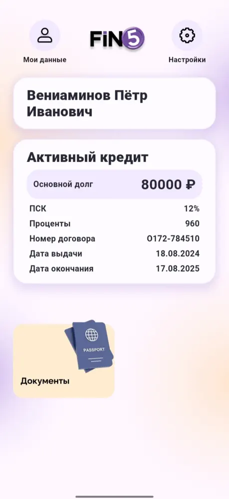 Fin5: займ с прозрачными условиями платежей и начисления процентов